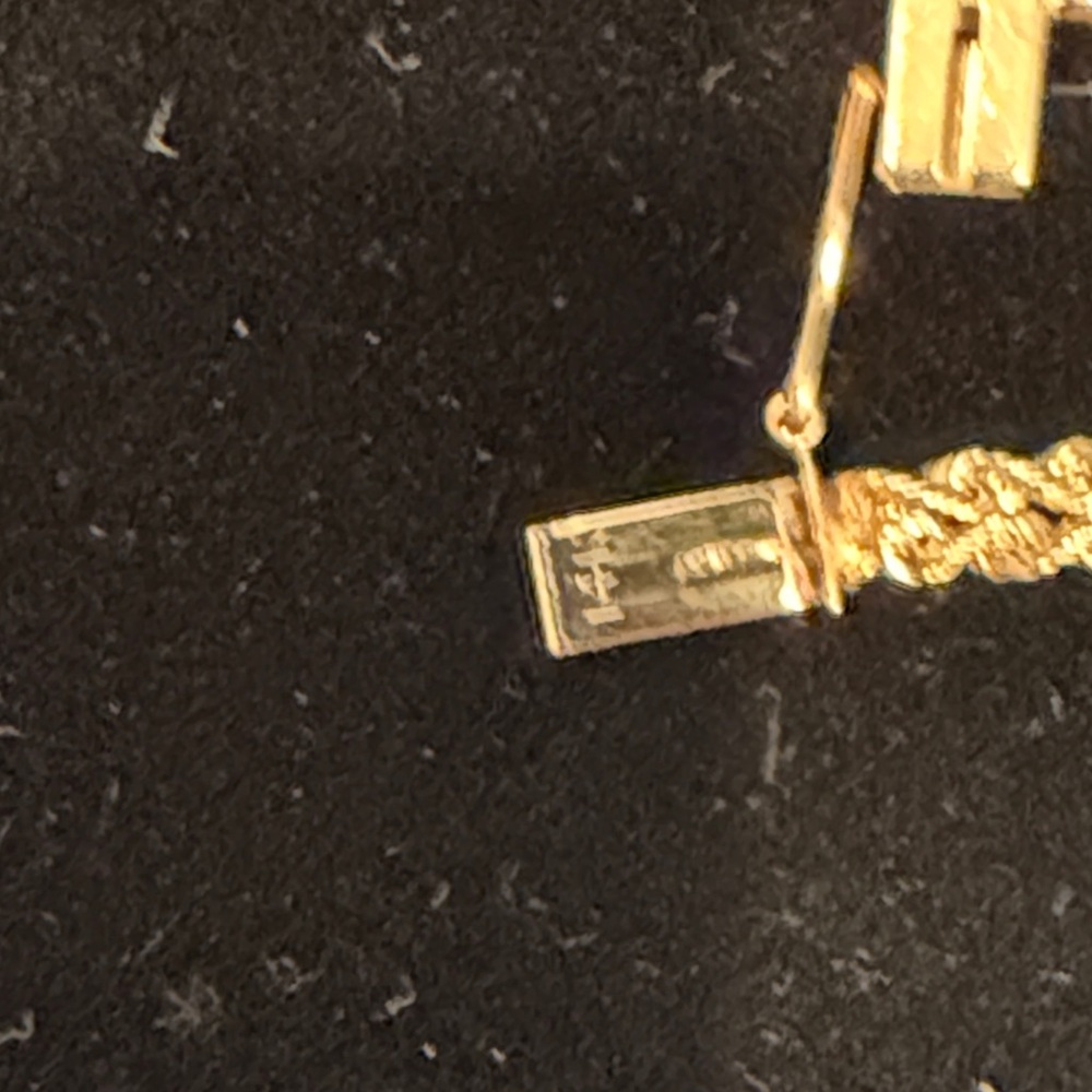 Solid 14K Gold Necklace w/Natural Round Diamonds. 10.98 Grams - Picture 7 of 15